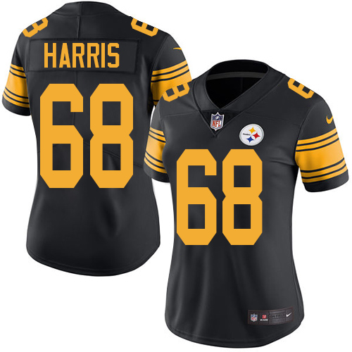 Women's Elite Ryan Harris Nike Jersey Black - #68 Rush NFL Pittsburgh Steelers